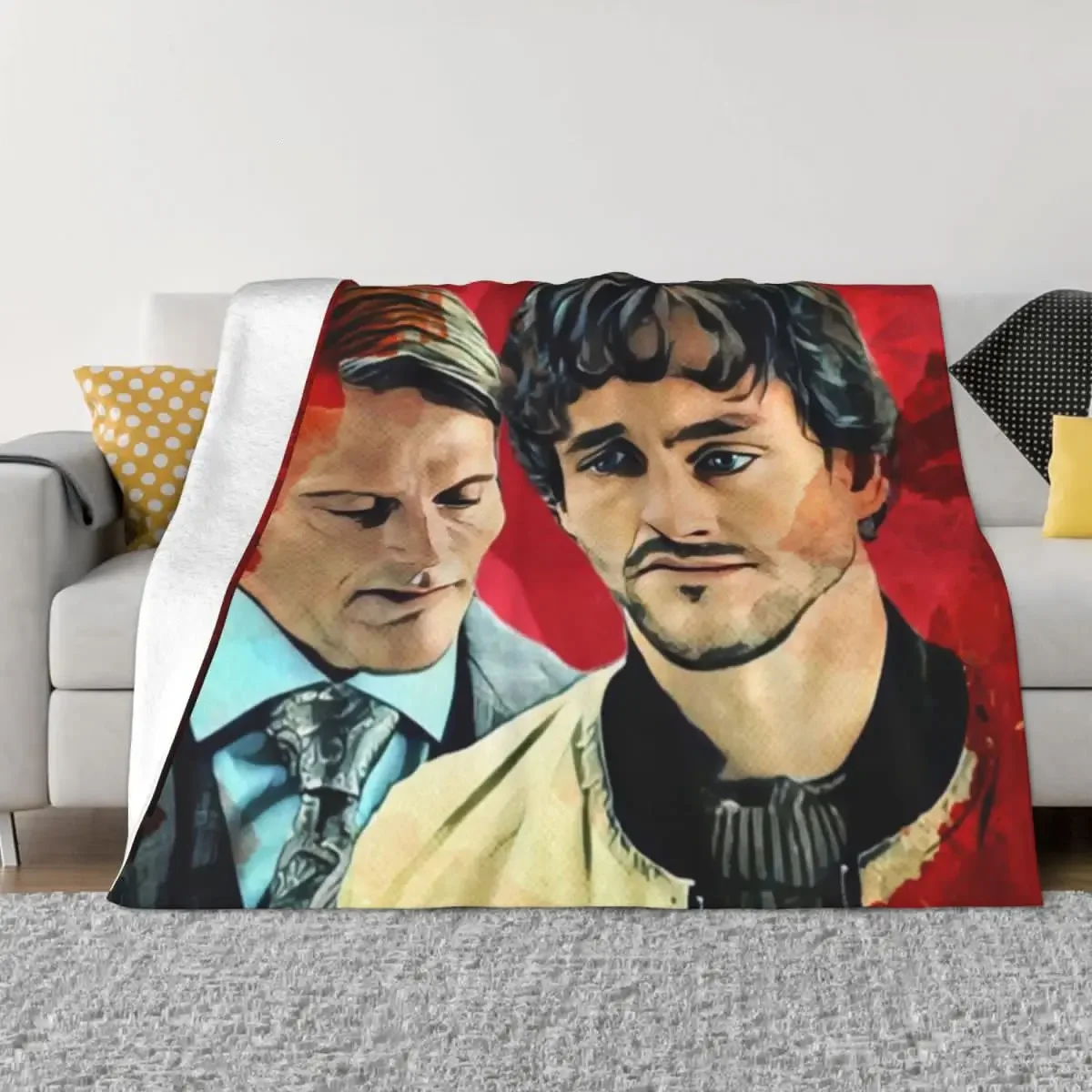 Will and Hannibal, Murder Husbands Throw Blanket christmas gifts Softest Furry Warm Blankets