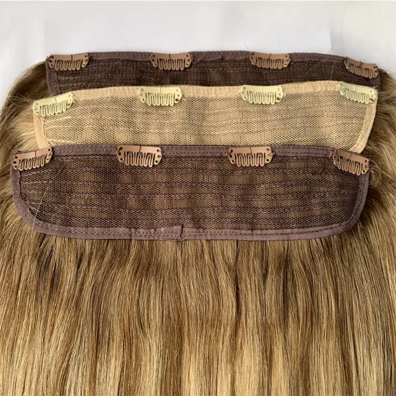 Clip hair 6-piece set 16 card wig one piece hair tail thick real hair
