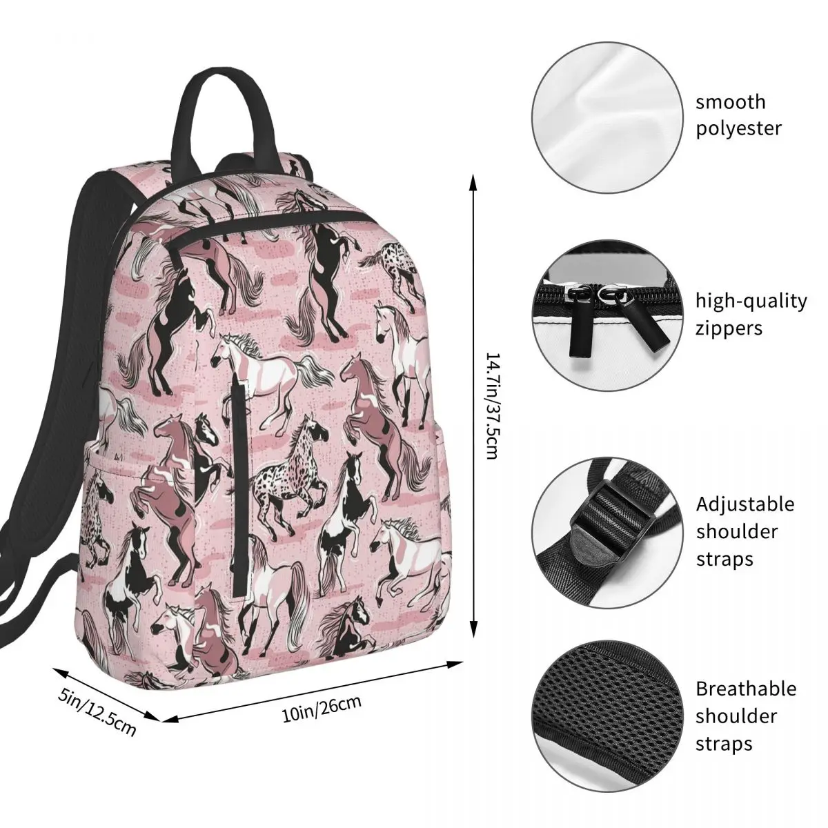 Pink Rose Beautiful Line Contour Creatures Toile Look Backpack Student BookBag Boys Girls School Bag Laptop Shoulder
