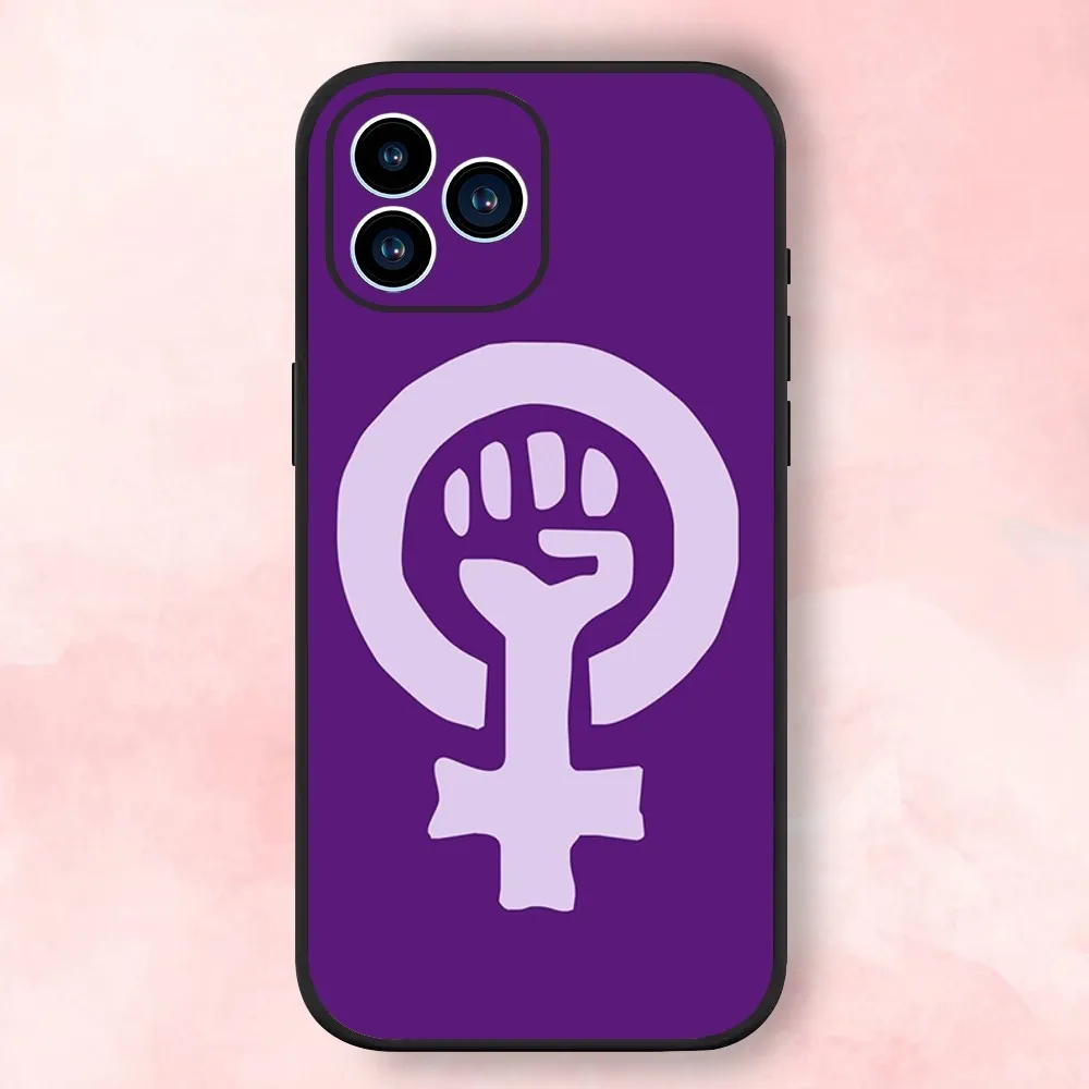 Feminist Feminism Phone Case For iPhone 15,14,13,12,11,XS,XR,X,8,7,Pro,Max,Plus,mini Black Silicone Soft Shell