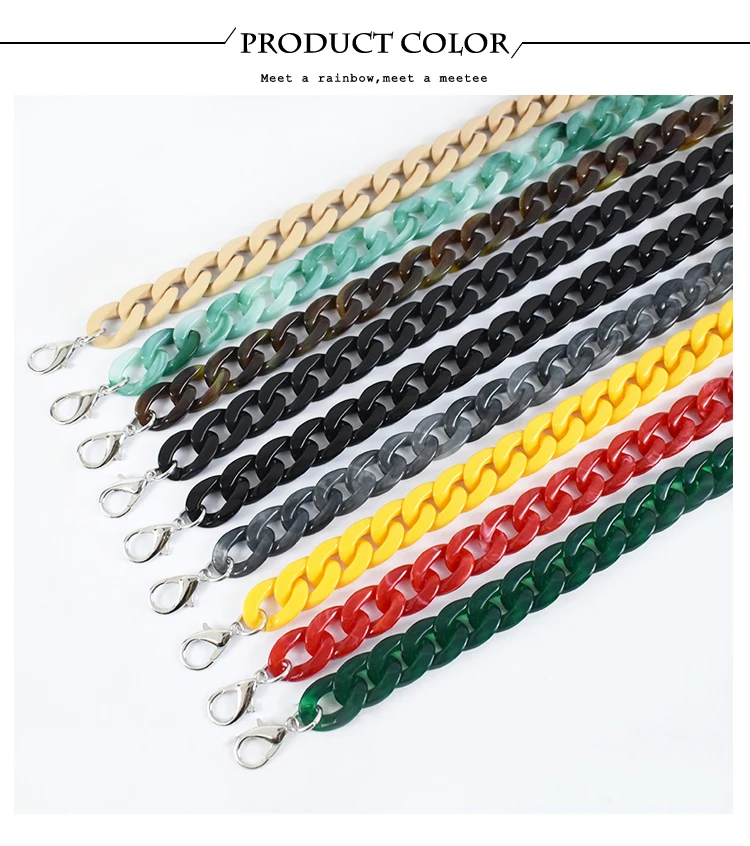 1/2Pcs Deepeel 60cm Acrylic Bag Strap Purse Resin Chain Detachable Lobster Clasps for Handbag Handle DIY  Making Accessories