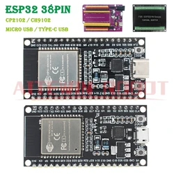 ESP32 Development Board 38Pin CH9102 / CP2102 Micro / Type-C Wireless WiFi+Bluetooth 2 -in -1 Dual CPU Internet of Things  ESP32