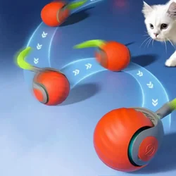 Interactive Cat Toys with Tail Automatic Electric Rolling Ball Toys for Cat Dog Pet Toys Smart Automatic Teaser USB Rechargeable