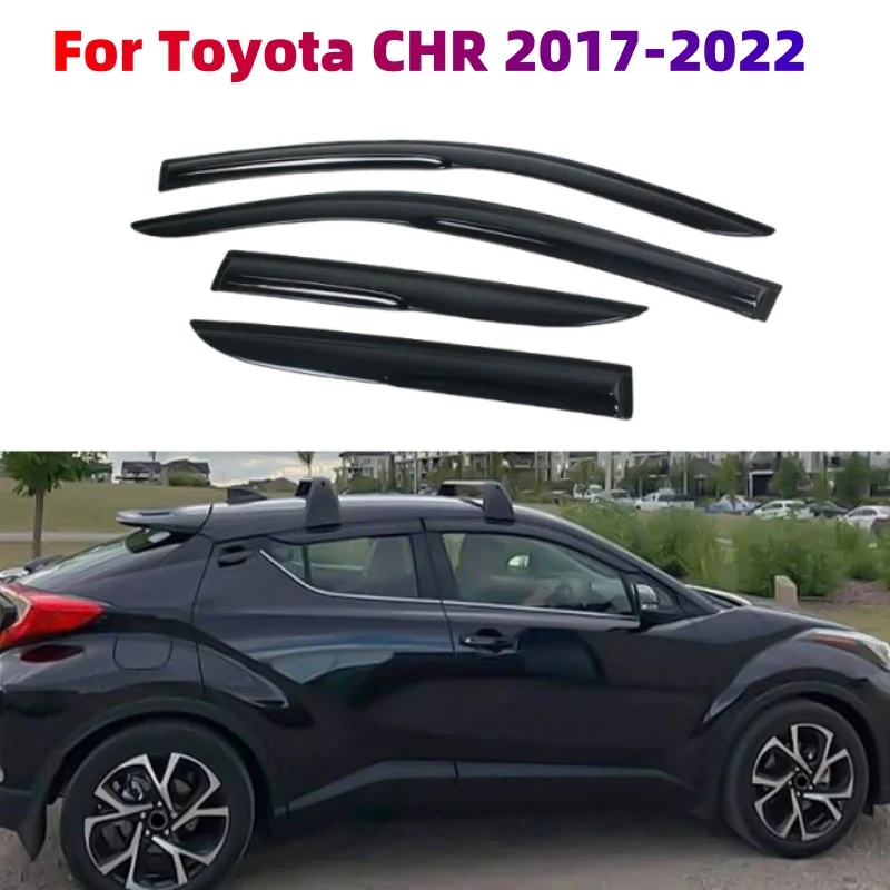 For Toyota CHR CH-R 2017-2022 Cars Styling Accessories Window Visors Rain Sun Guard Wind Deflector Weathershield Moulding Trim