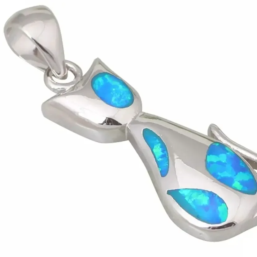 

JLP-197 Lovely Opal Gem Angry Sun Face Pendant Necklace Special Design Fine Jewelry Gift for Women