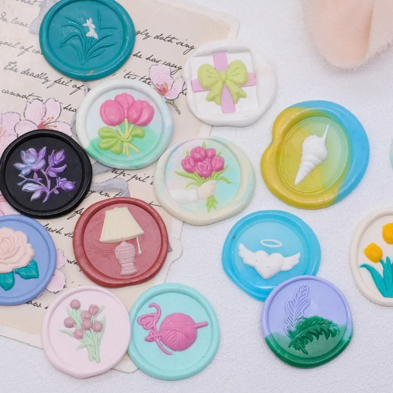 

Wax Seals Stamps Rose Cactus Carnation Vintage Desk Lamp Alien Embossed Stamp Head DIY Scrapbooking Material Decoration Envelope