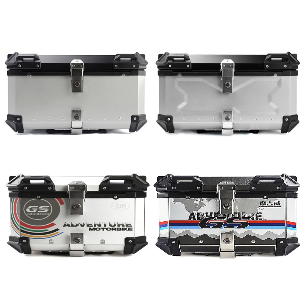 65l Motorrad Aluminium Top Box Motorrad Heck kasten Universal Heck koffer Motorrad große Kapazität Reisegepäck Aufbewahrung koffer