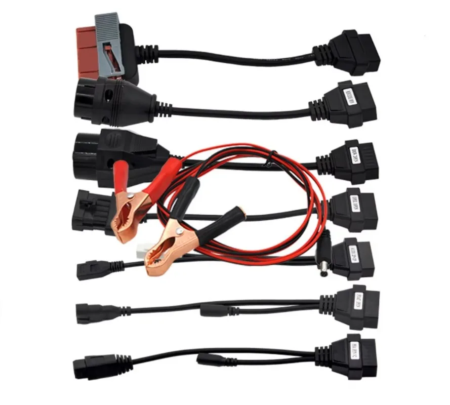 Full Set 8PCs Car Cable Car Line OBD2 Adapter Cable Vehicle Inspection Line Adapter Cable for Professional Vehicle Diagnostics
