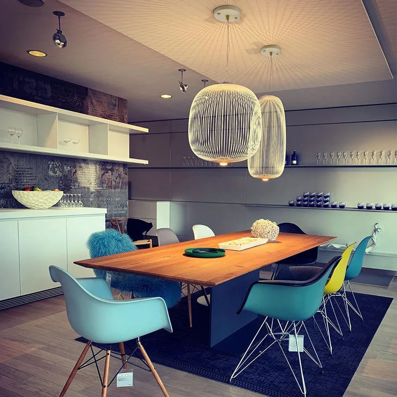 

Nordic Remote Spokes Bird Cage LED Pendant Lamp Industrial Lamp Modern Chandelier For Living Dining Room LOFT Hanging Lamp Light