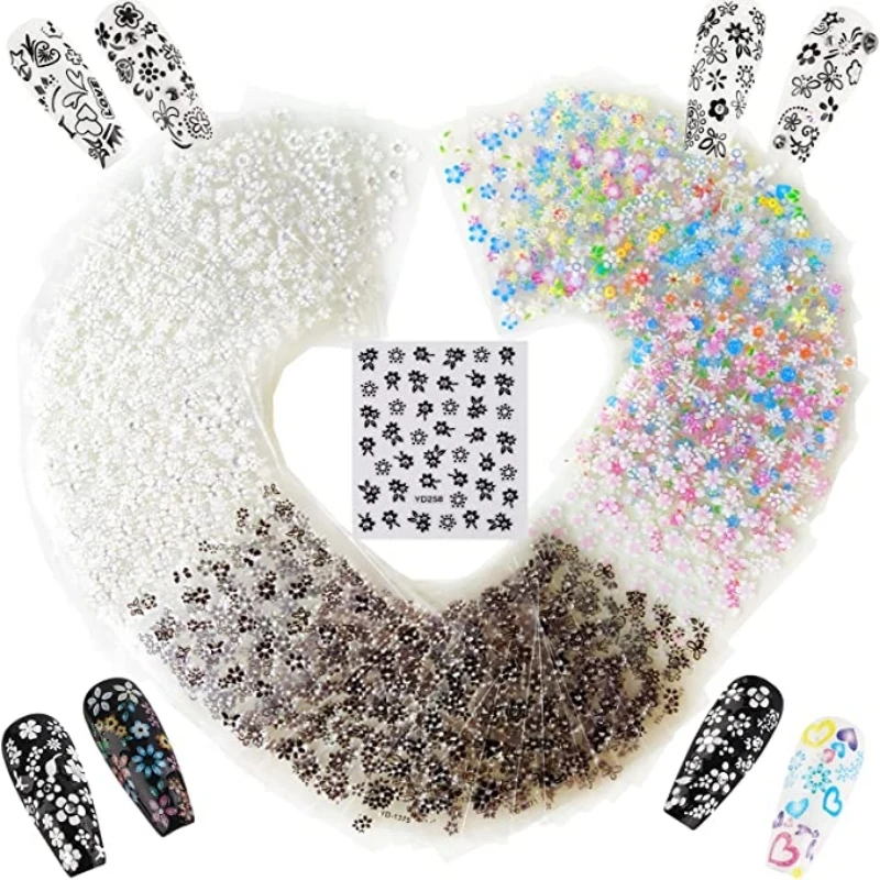 

24/30pcs 3D Nail Stickers Flower/Butterfly Nail Art Decoration Accessor Self-Adhesive Tips Nail Decals Stickers DIY Nails Design