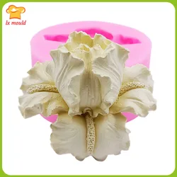 3D Iris Flower Silicone Candle Mould Chocolate Icing Baking Fondant Cake Decorating Mold Soap