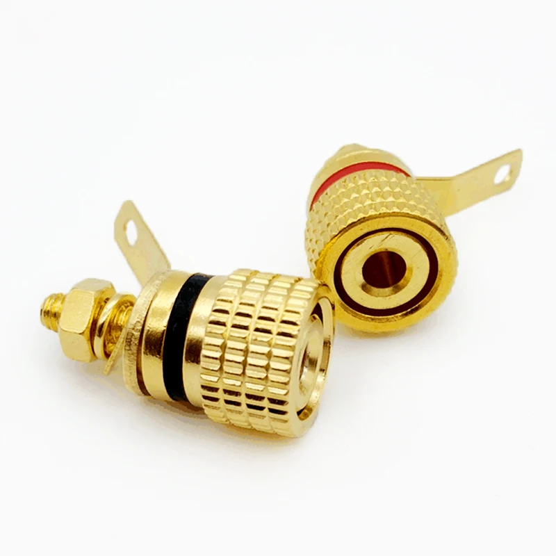10 sztuk pozłacane czystej miedzi zacisk głośnikowy wzmacniacz Terminal 4MM gniazdo wtykowe bananowe DIY wtyczki audio złącza typu jack — zdjęcie 4