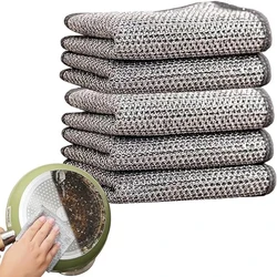 Reusable Magic Dishcloth Multipurpose Wire Cleaning Kitchen Cloth Thickened Microfiber Wash Towel Non-Scratch Towel Scrubber Rag
