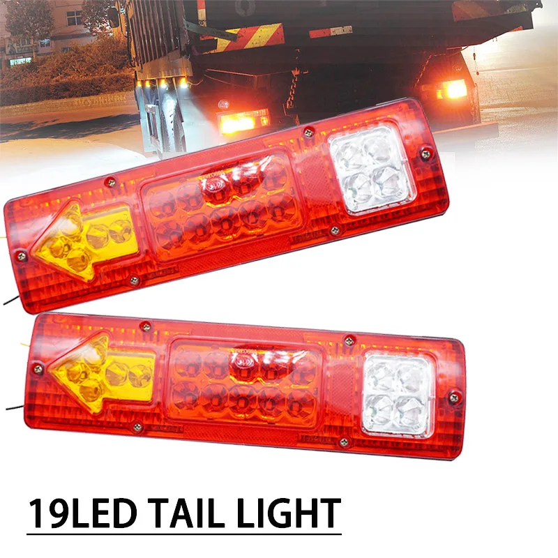 2x 12V 19LED Rear Truck Tail Light Bar For Trailer Caracan Boat Pickup RV Camper UTV UTE Vans Turn Signal Reverse Running Lamp