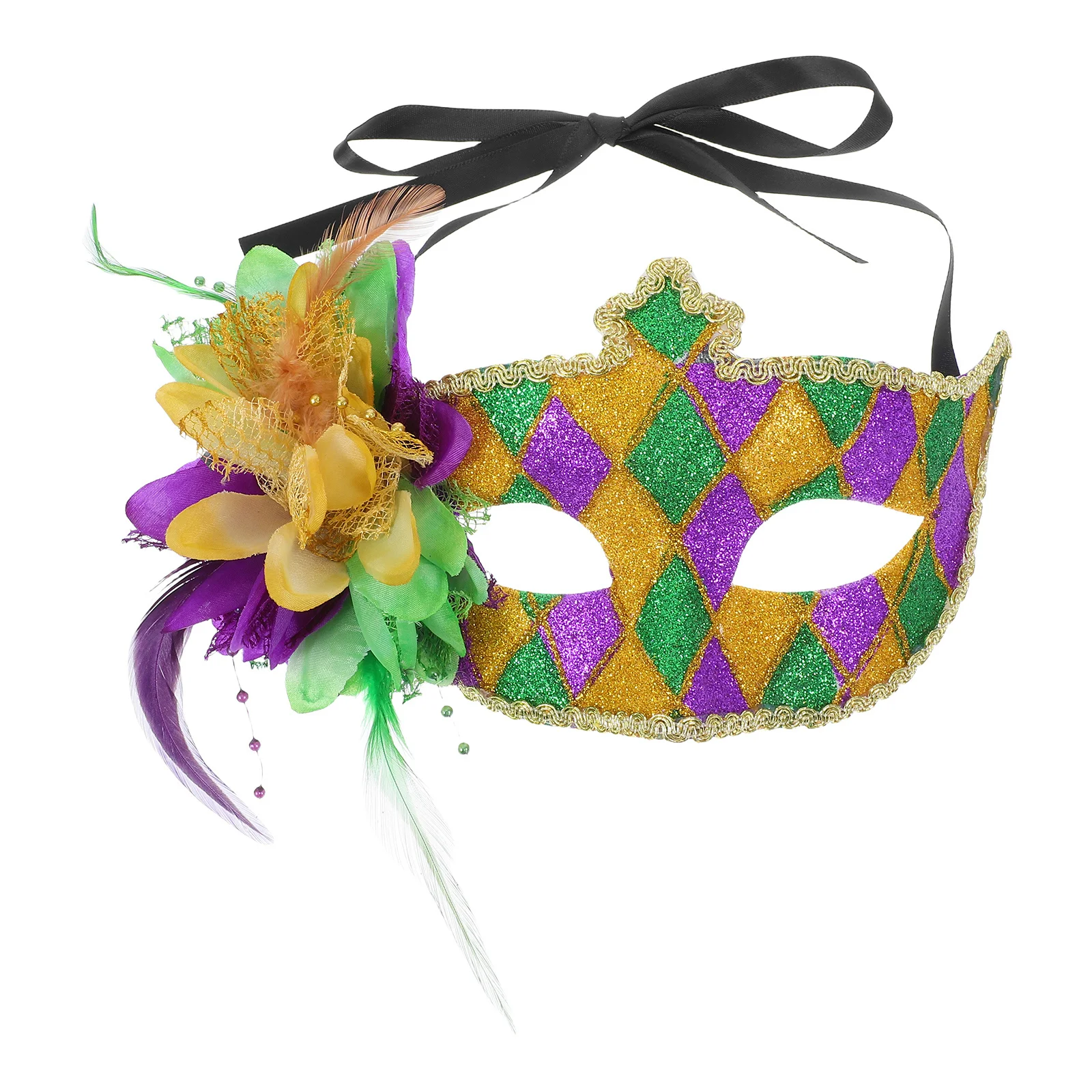 

Flower Mask For Masquerade Ball Party Carnival Graduation St Patricks Day Easter Costume Dance Event Photo Props