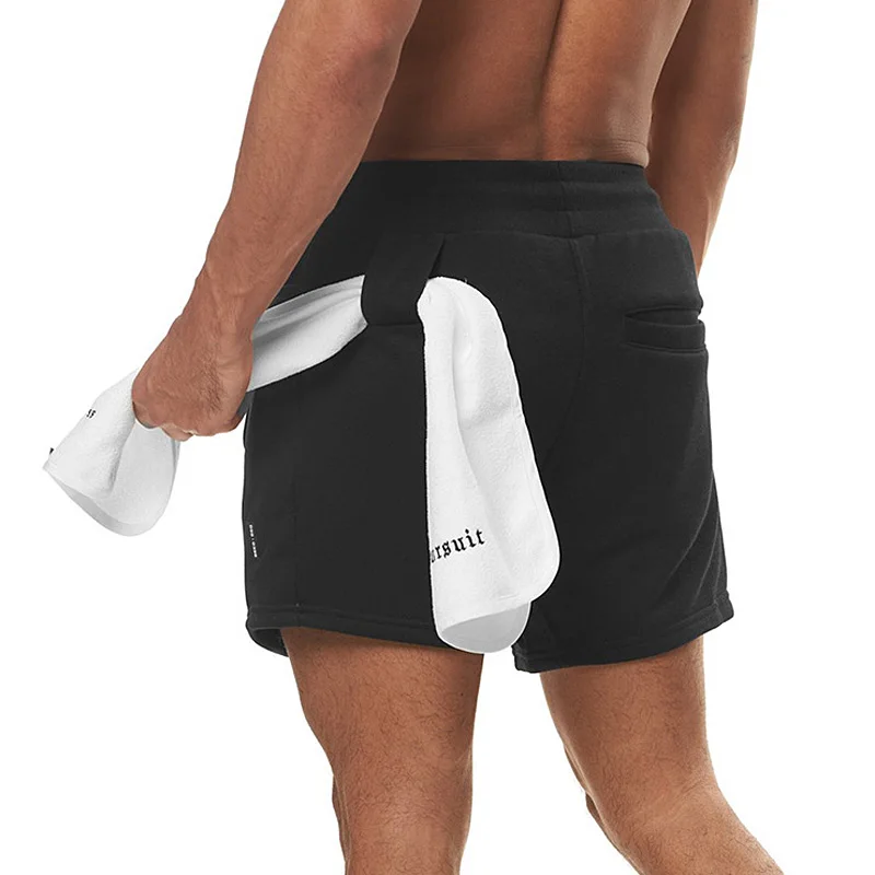 Men's Cotton Summer Jogging Sweat Shorts Gym Running Bodybuilding Workout Casual Athletic Sports Training Short Bottoms