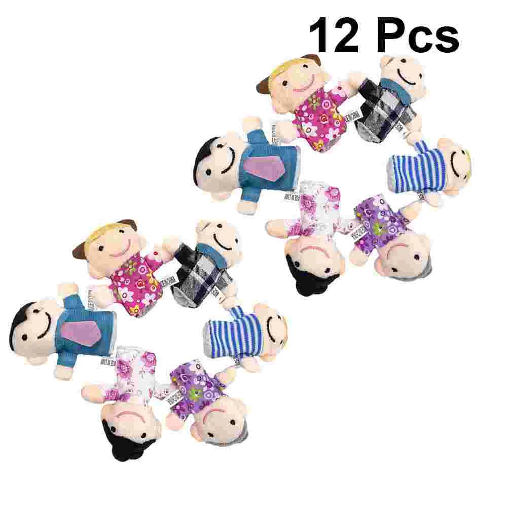 2 Set/12PCS Mini Marionette da Dito Famiglia Sirene Burattino a Mano Giocattolo Educativo Precoce per I Bambini Apprendimento Precoce Scuola Materna