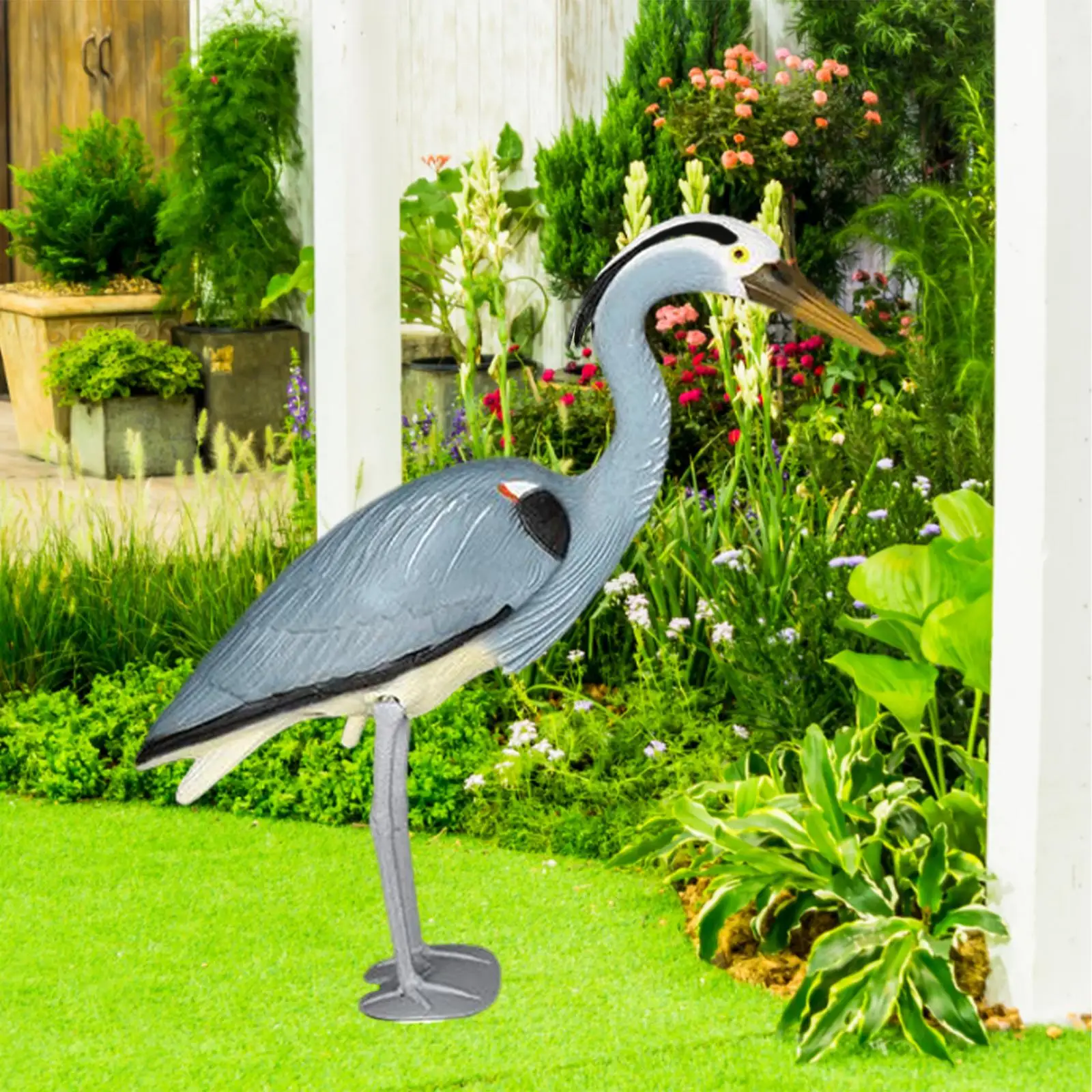 Blue Decoy Garden Statue Housewarming Gift Simulation Bird Figurine for