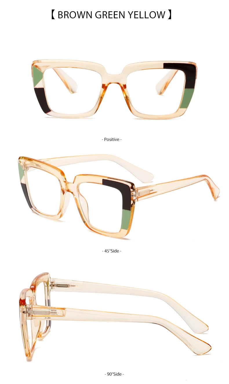 ثلاثة أزواج من نظارات القراءة الأنيقة والمريحة ذات الإطار الكبير، حماية من الضوء الأزرق، مناسبة لكل من الرجال والنساء #5