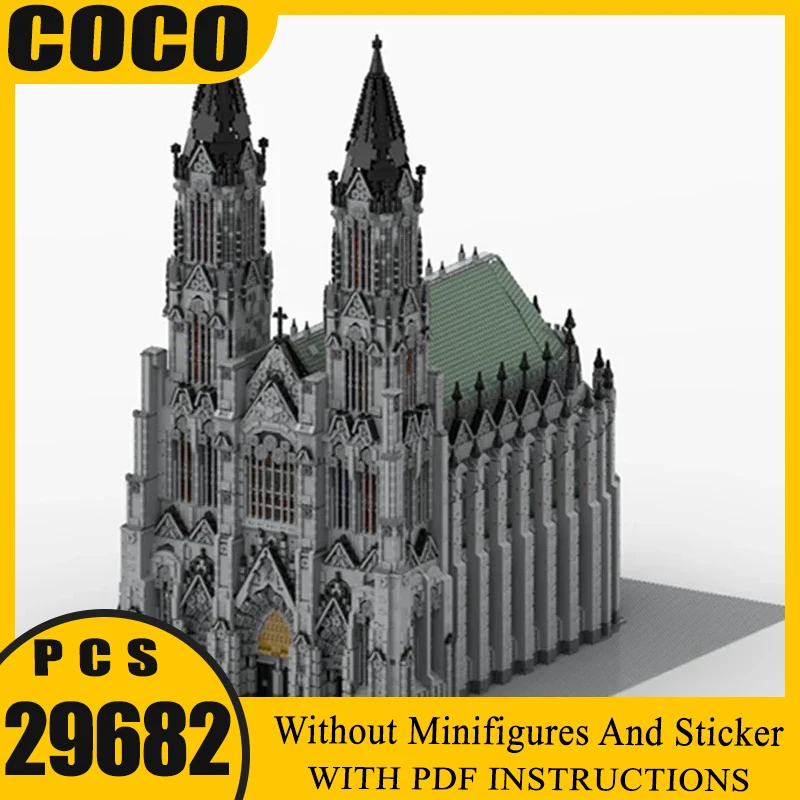 

City Street View Moc Building Bricks Cathedral Model Technology Modular Blocks Construstion DIY Assembly Toy Holiday Gifts