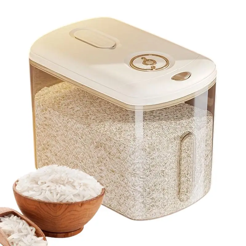 

Rice Storage Container 10kg Capacity Airtight Flour Storage Bin With Measuring Cup Multipurpose Rice Bin For Home Kitchen Pantry