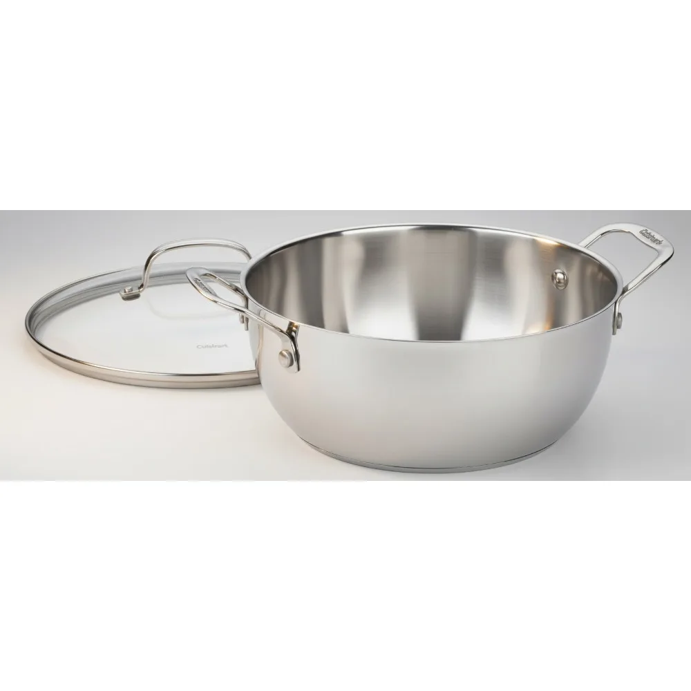 

5.5-Quart Multi-Purpose Pan Stainless Steel Cookware with Even Heat for Home Chefs