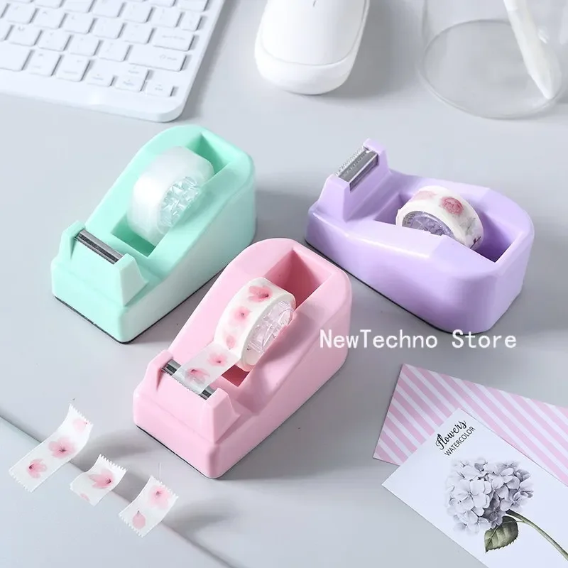 

Macaron Color Desktop Tape Holder Stationery Tape Cutter Useful School Office Supplies Tape Dispenser