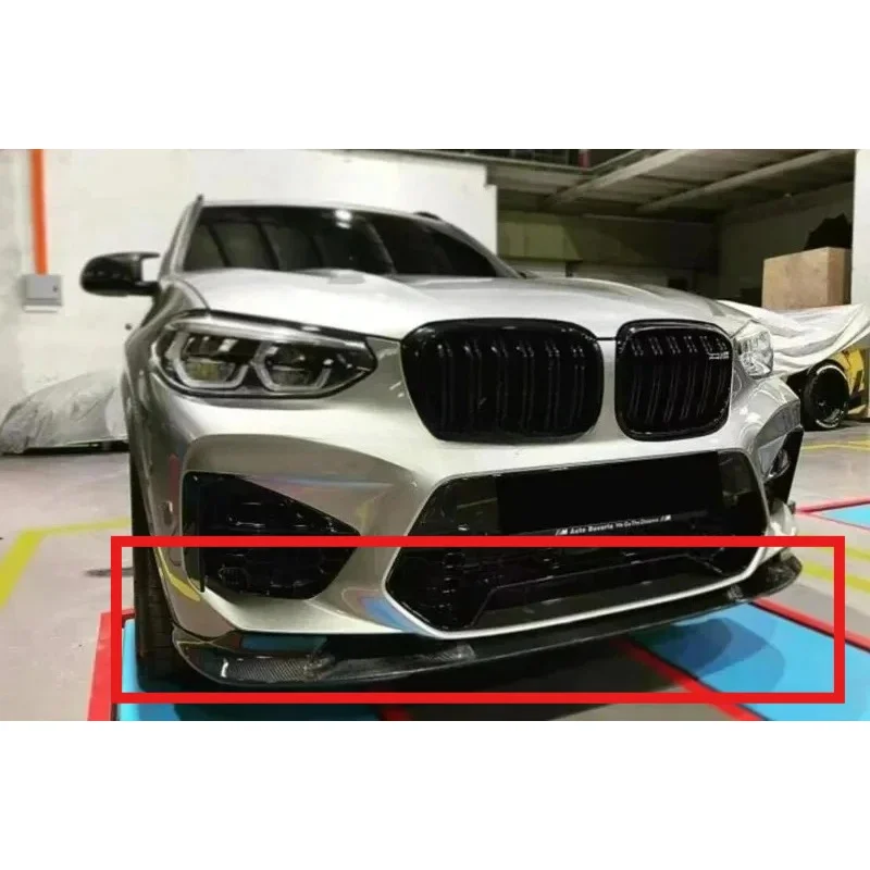 3D-Contoured FOR F97 F98 X X4M 3D Style Front Bumper Split Lip Spoiler Carbon Fiber
