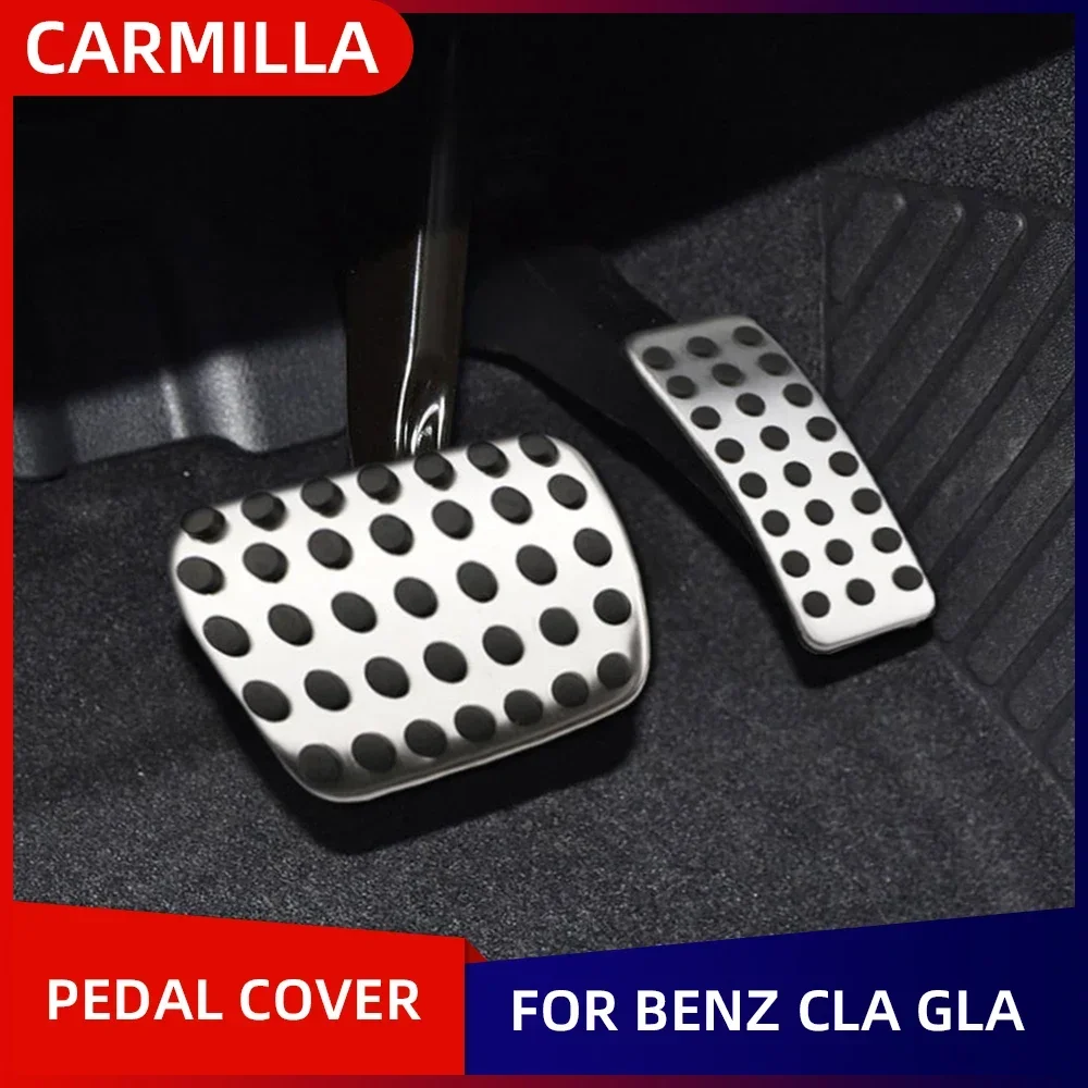 Stainless Steel Foot Pedal Brake Pedal Pad Cover for Mercedes Benz M A B GLA CLA GLE GLS ML GL Class W166 X166 Pads Mats Cover