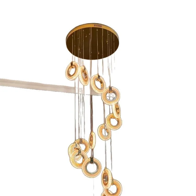 

Duplex, stairs, chandeliers, loops, ceilings, apartments, simplicity, individuality, circles, acrylic