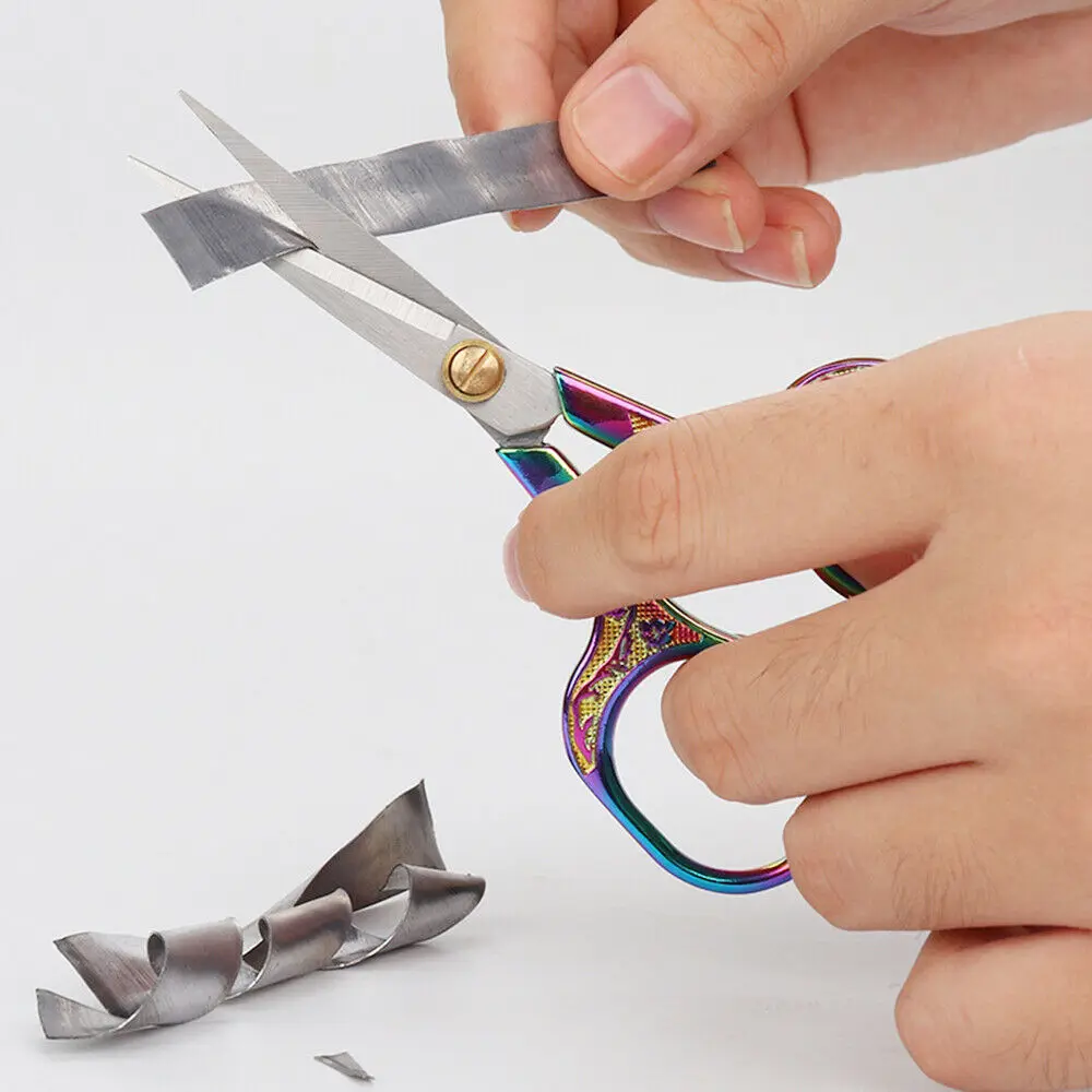 مقص صغير ريترو رائع للتطريز اليدوي عبر غرزة خيط الفولاذ المقاوم للصدأ قطع مقص الشاي المنزلي المحمول #3