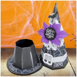 DIY The Witches Hat Gift Box Die Set Halloween Metal Cutting Dies Scrapbooking Embossing Frame Card Craft Christmas Crafts