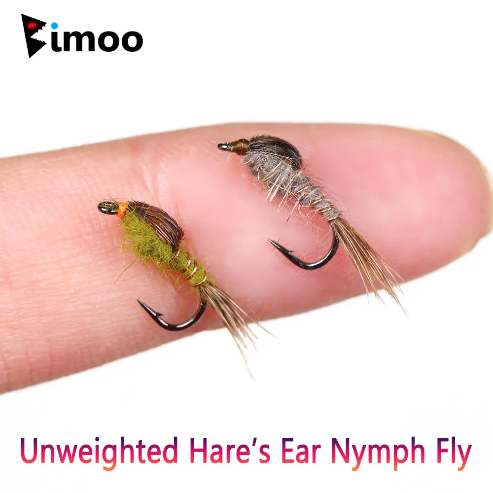 Bimoo 8PCS #14 Unweighted Hare’s Ear Nymph Artificial Dry Fly May Fly For Stillwater Trout Blugill Grayling Perch Fishing Lures