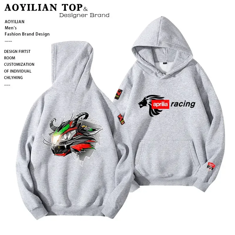 Heavy Locomotive Cultural Hooded Sweater Italy Motorcycle Print Top Autumn and Winter Men's and Women's Cycling Casual Sweater