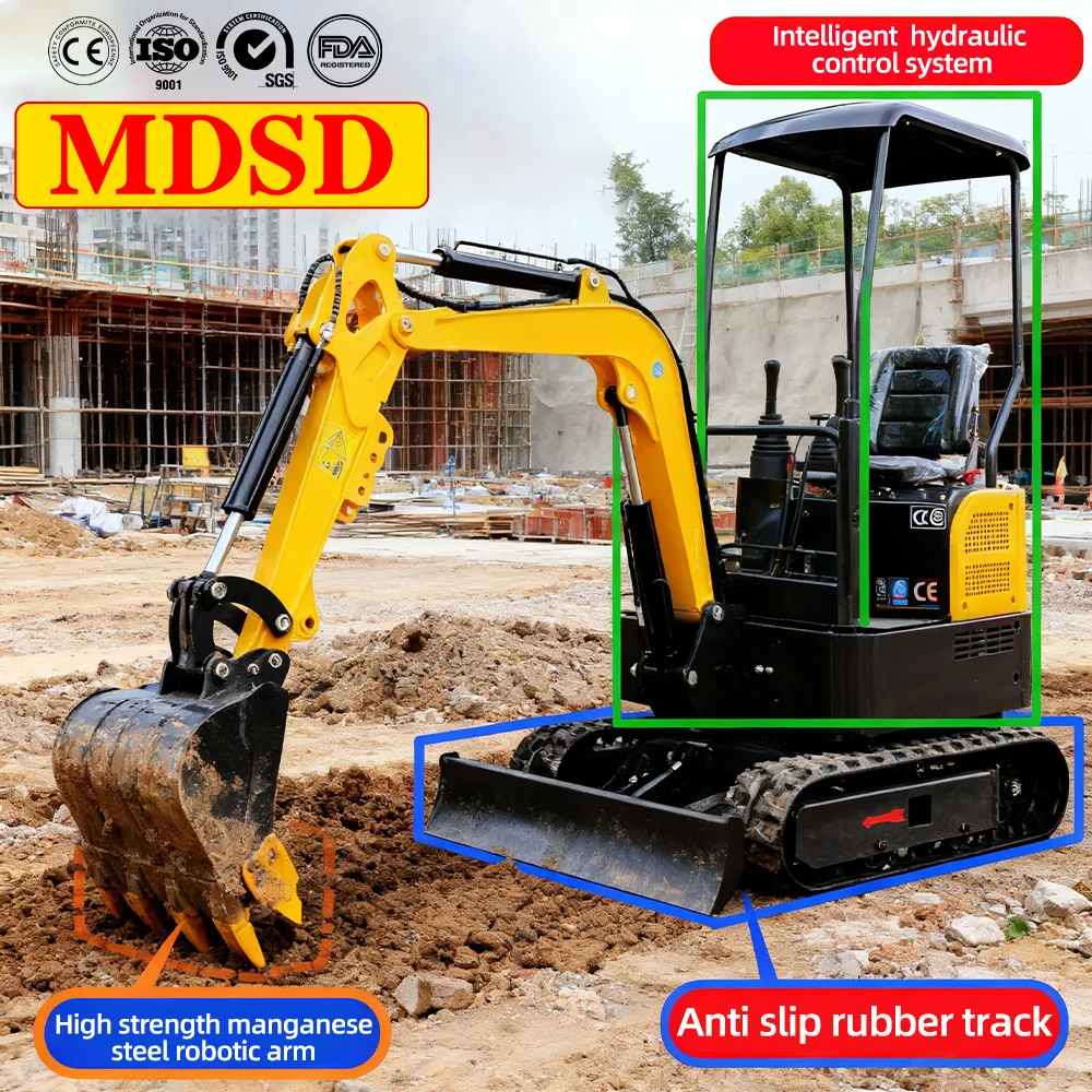 سعر مخفض 2T حفارة الذراع الطويلة الزاحف حفار صغير مع مرفق حفارة صغيرة عالية الجودة لشحن Kubota DDP #3