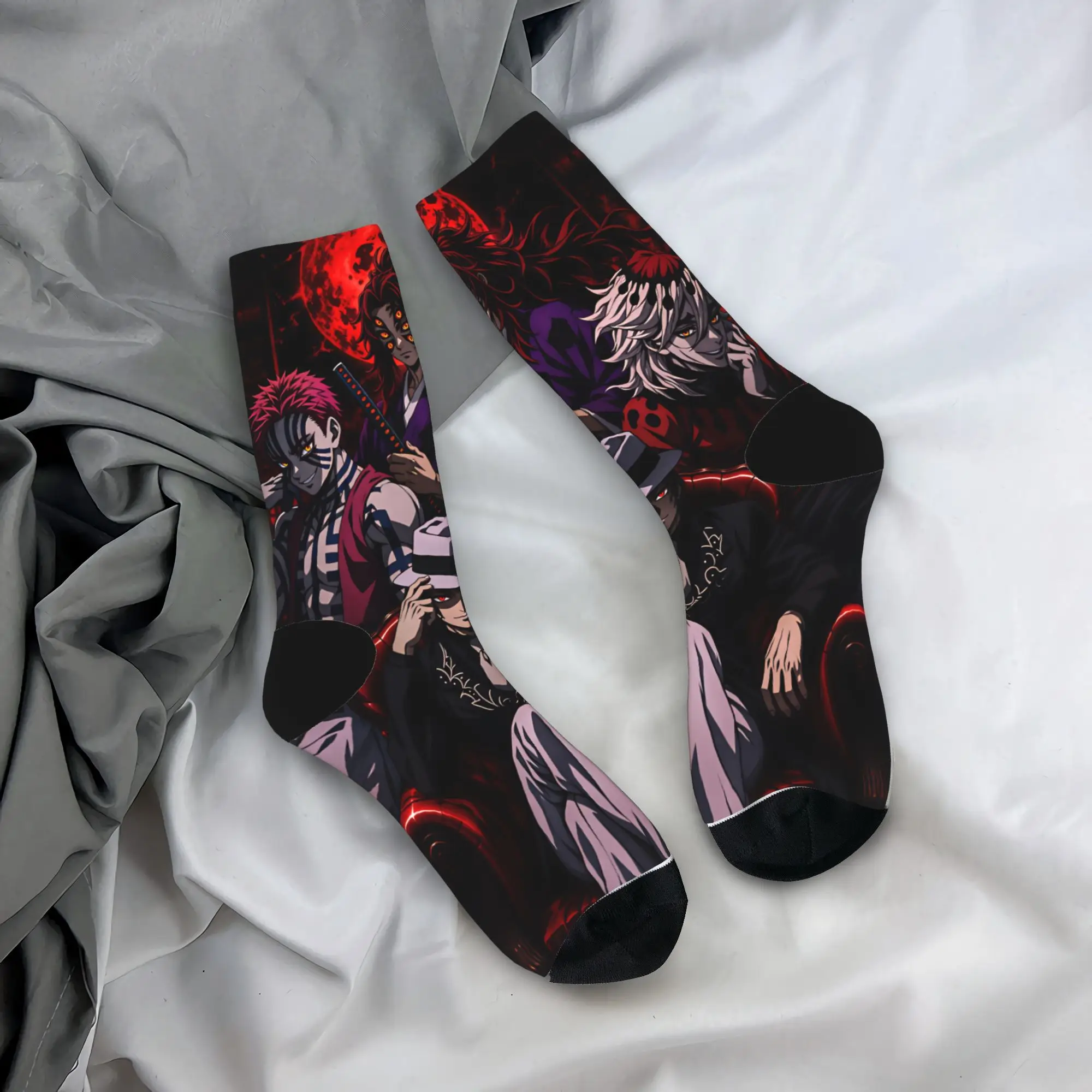 Demon Slayered Characters Stockings Men  Socks Warm Soft Gothic Socks Spring Running Sports Non-Slip Design Socks