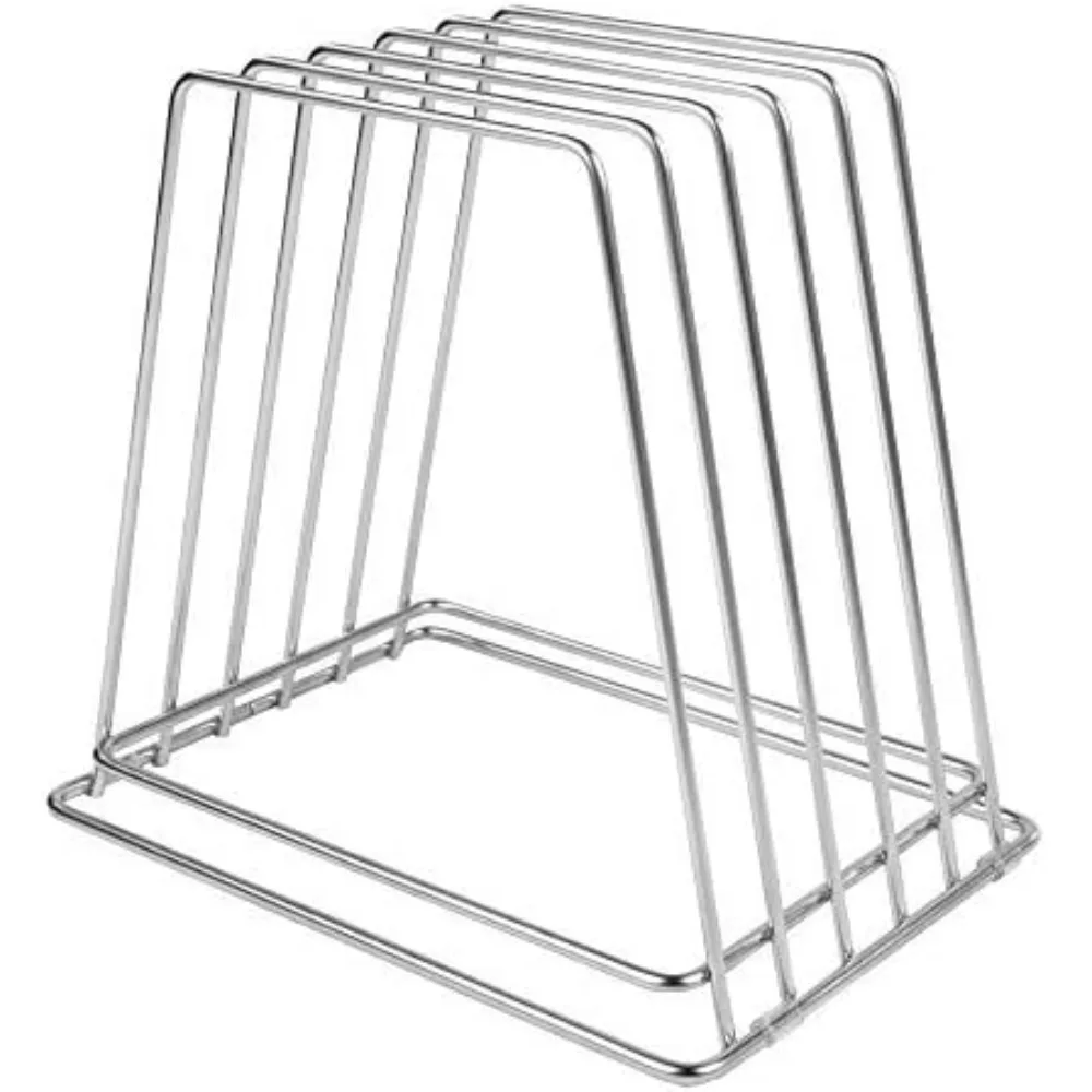 

Professional kitchen cutting board organizer, 1-inch slotted stainless steel rack, suitable for baking trays and frying pans.