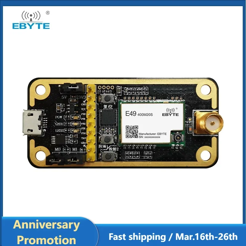 CMT2300A Wireless Module Testing Board EBYTE E49-400/900MBL-01 Pre-soldered E49-400M/900M20S USB Interface Testing Kit Easy Use