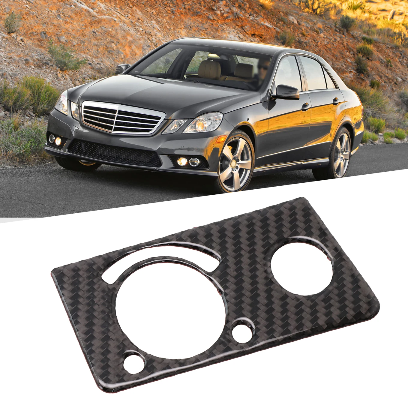 

For Mercedes E-Class W211 Cover Trim Panel Cover Accessories Black Decor Interior Knob Parts Real Carbon Fiber