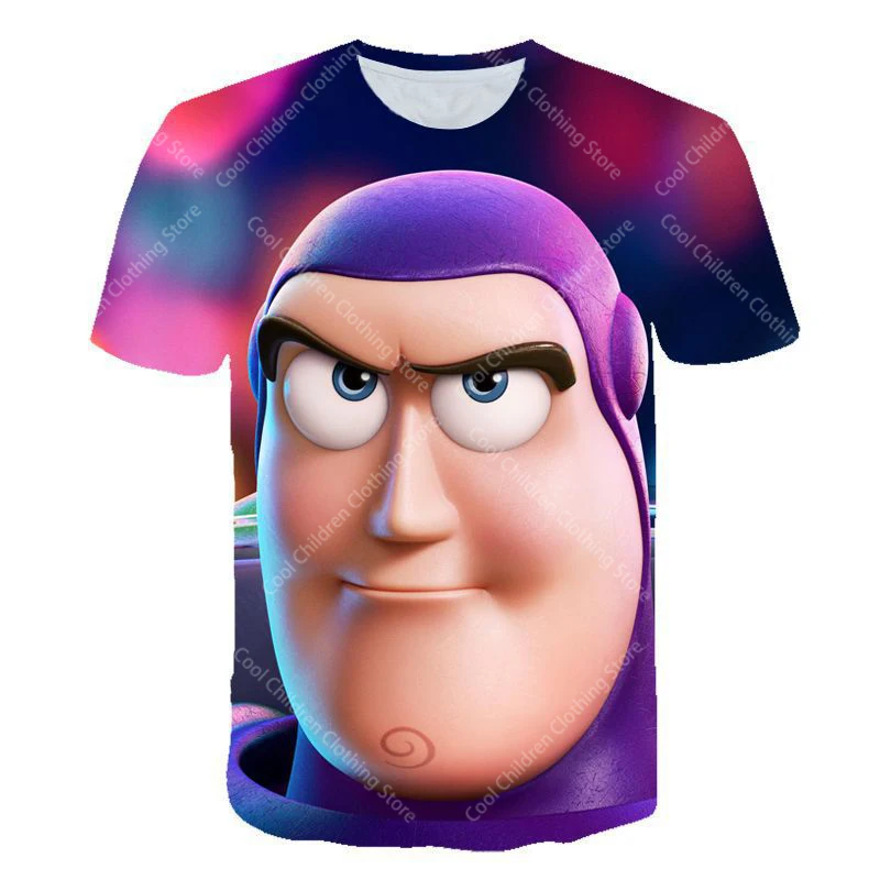 

Summer Kawaii Toy Story Cartoon T-shirt 3-14 Year Old Children's Cartoon Anime Pattern Girls Boys Fashion Parent-Child Clothing