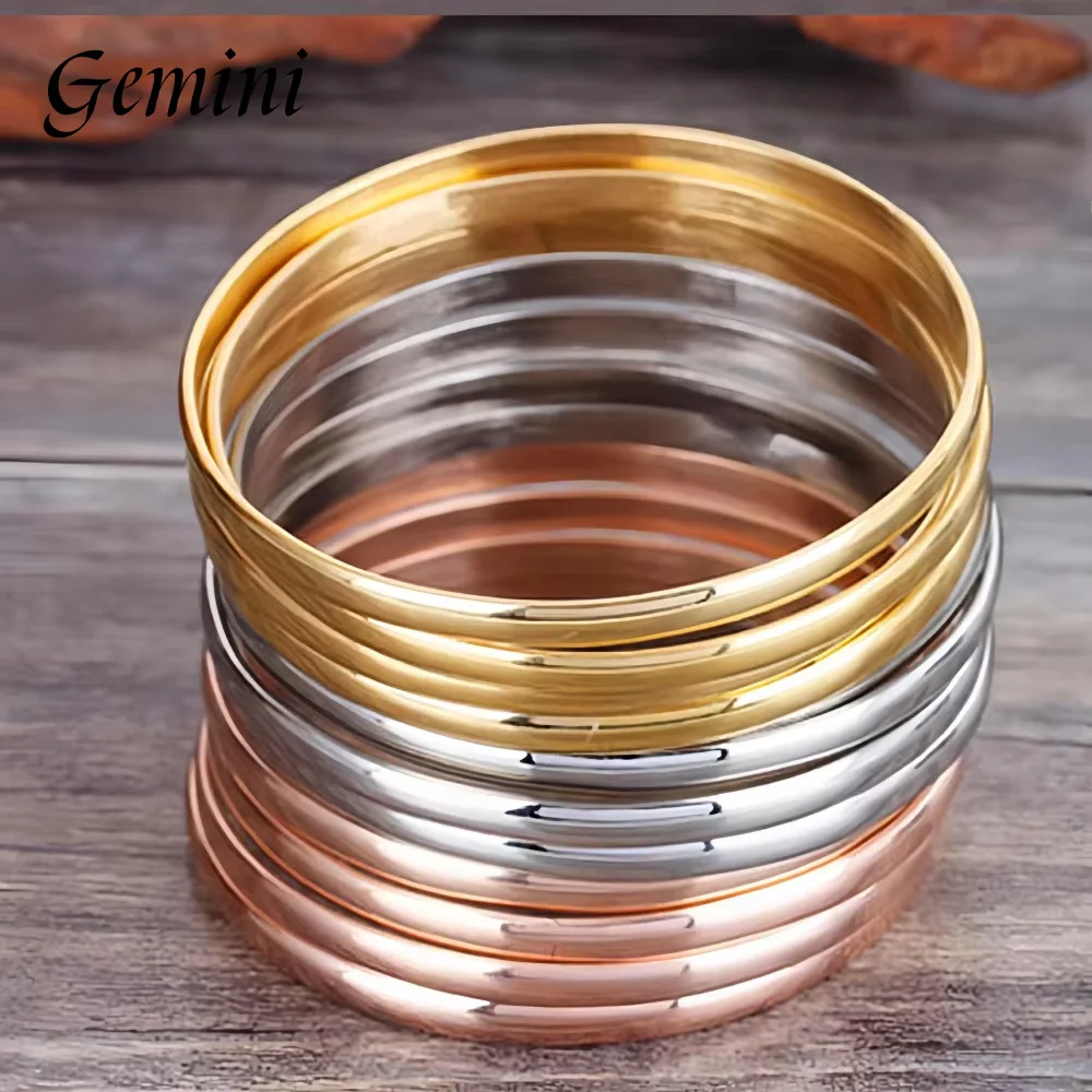 

7/9/12Pcs Set Fashion Stainless Steel Bangle Set Arrival Plated 8.5inch Length Inner Diameter 68mm For Jewelry Making Parts