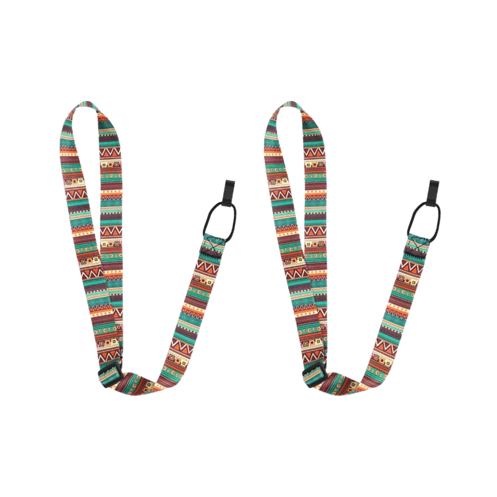 2PCS Fashion Adjustable Length Ukulele Strap Nylon + Polyester Colorful Guitar Strap Instrument Strap Performance