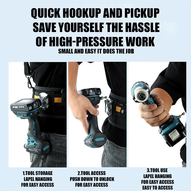 GODKIN Aluminum Get Organized with Portable Power Tool Storage Hooks and Quick Release Drill Holders