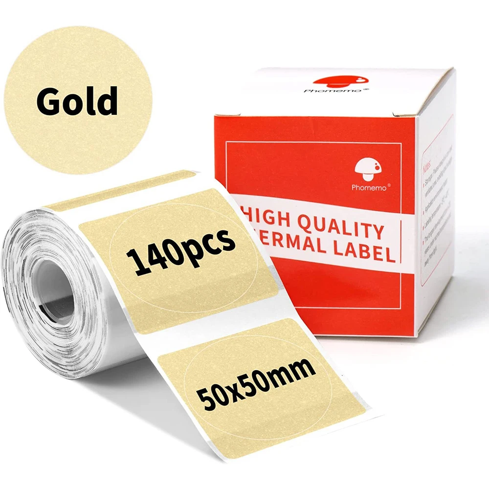 1Roll Label Sticker Thermal Labels Waterproof 50x50cm 40x30mm Adhesive Paper for Phomemo M110/M120/M200/M220/M221 Label Printer