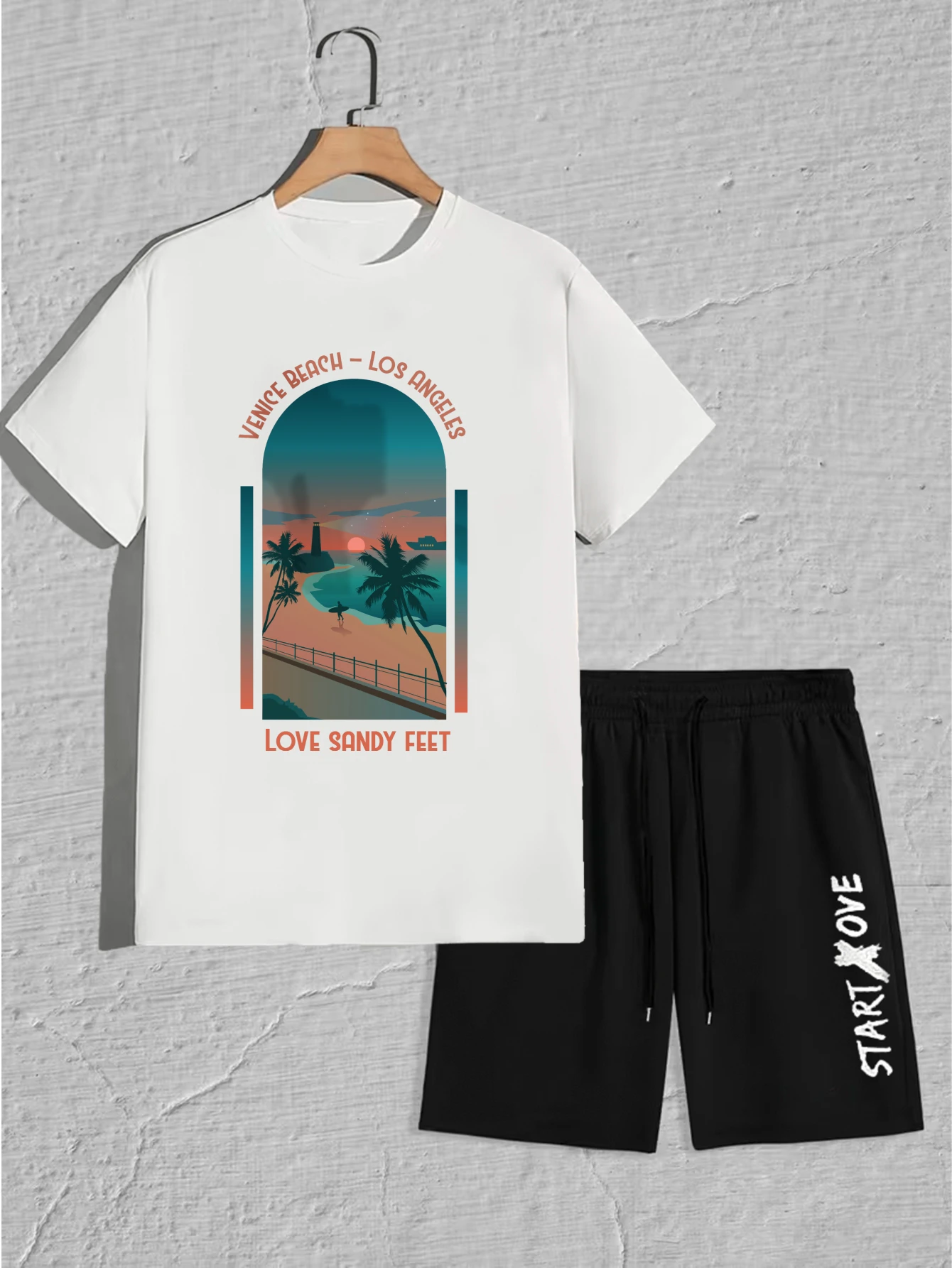 men's set 2025 summer men's clothing football men's chandals men's suits Graphic Breathable sweatshirt set Printed men's set