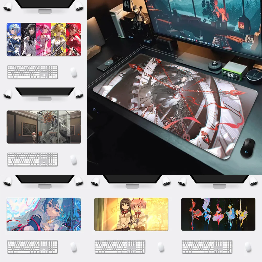 Mahou Shoujo Madoka Magica Mousepad HD Printing Computer Gamers Locking Edge Non-slip Mouse Pad XXL90x40cm Keyboard PC Desk Pad