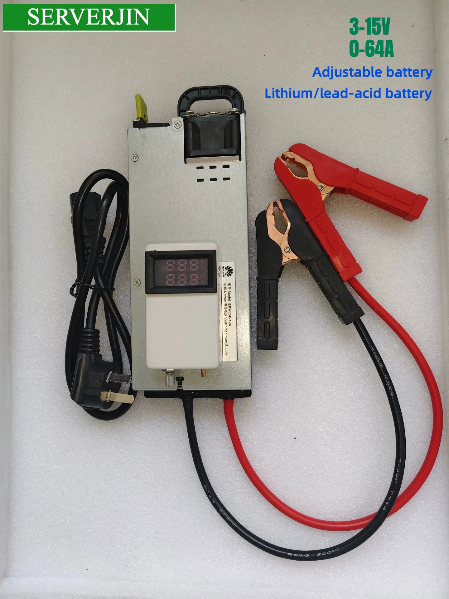 

lead acid RV charger car programming power supply 3-15V 0-64A 14.6V 62A 110-240V adjustable lithium battery