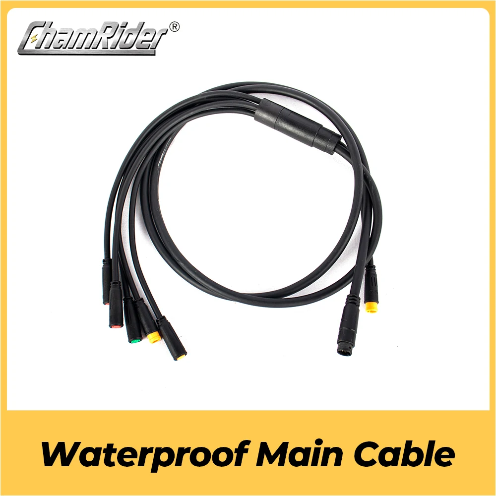 

ChamRider 2 to 5 Waterproof Main Cable Wiring Harness for Electric Bike Throttle Display Brake Controller Headlight Connector