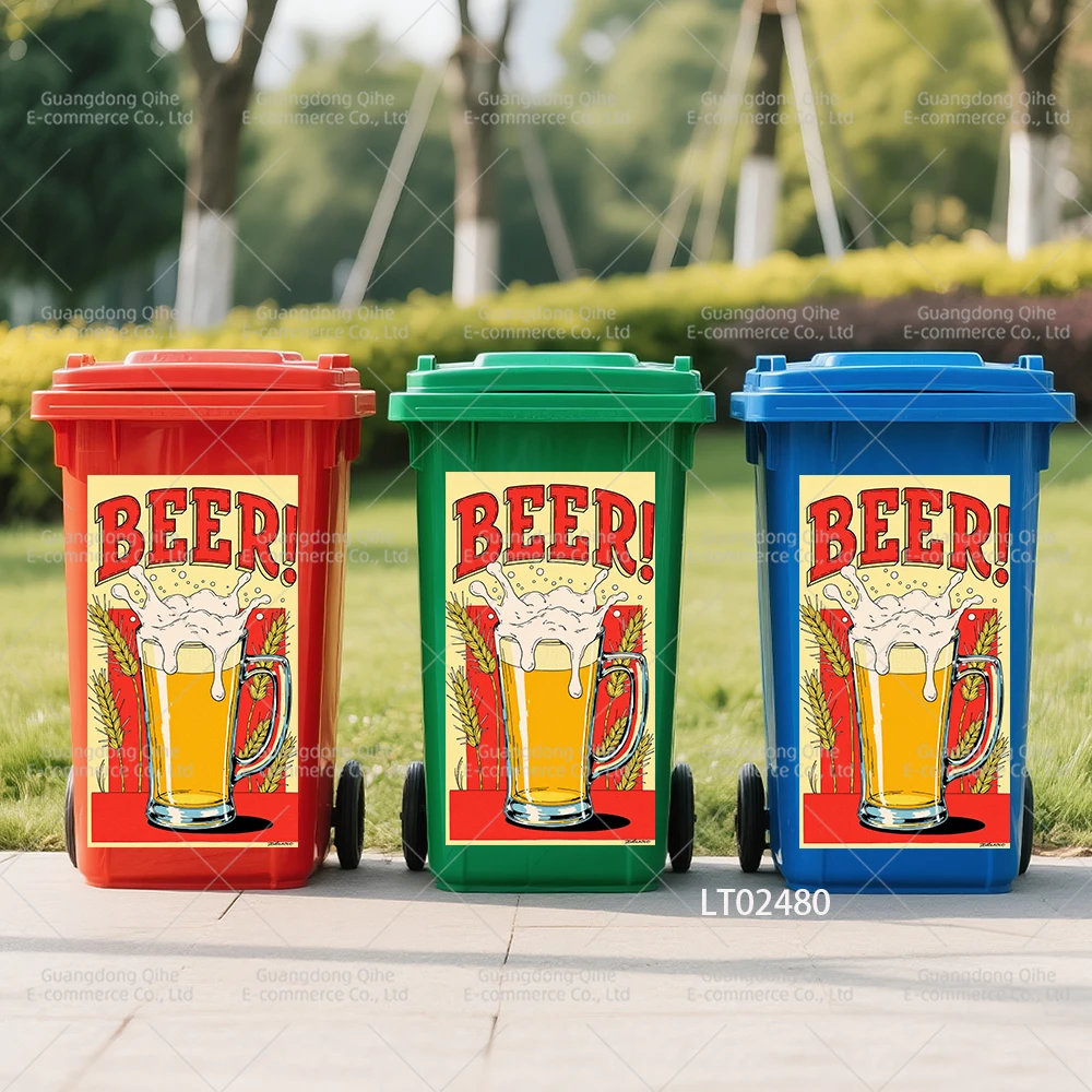 【Waterproof Removable Sticker】3D Floral Beauty Vinyl, PVC Home Decoration, Self-Adhesive Trash Can Cover Art  prullenbak sticker
