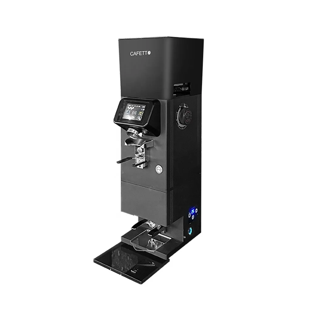 90mm flat burr coffee grinder with tamper proof digital touch screen control and adjustable grinding size